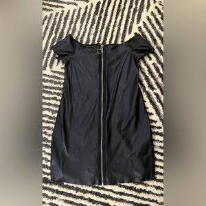 Zara leatherette zipper dress